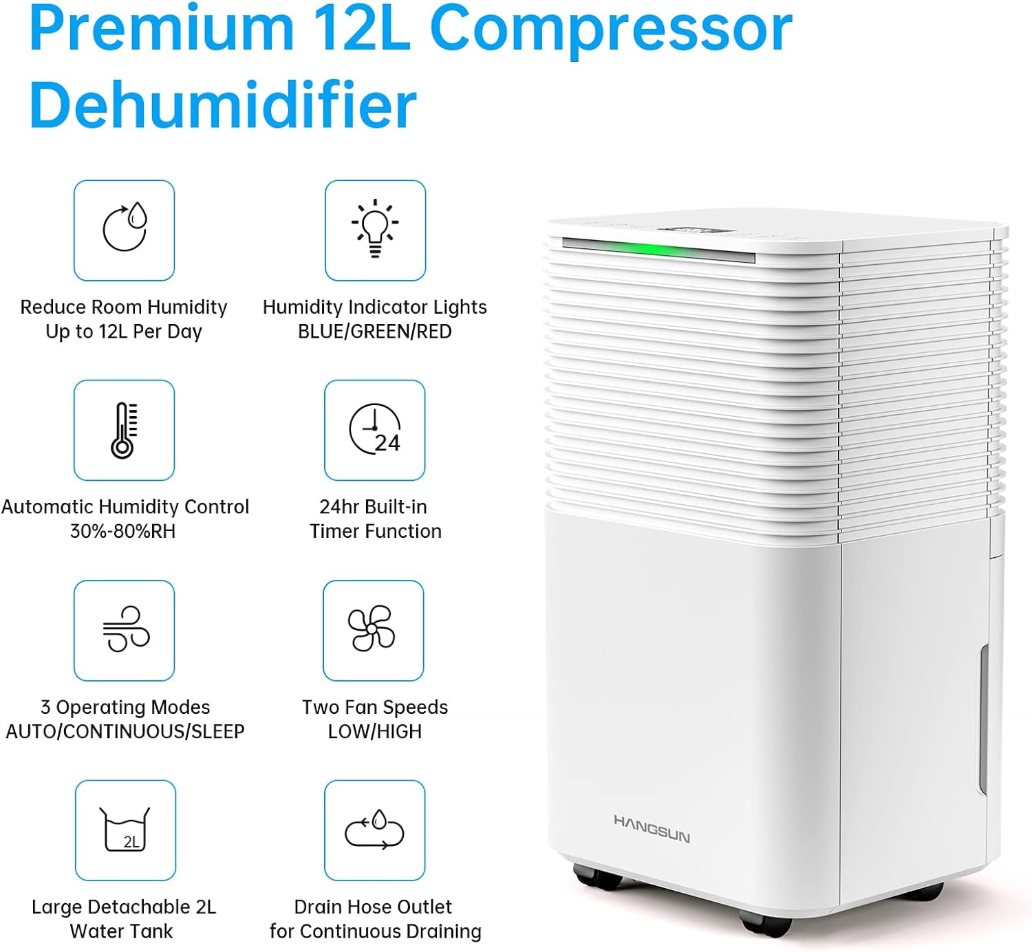 Hangsun 12L/Day Dehumidifier - Image 2